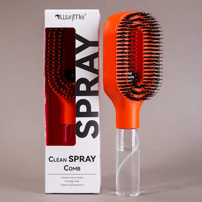 2In1 Sprayer Comb Detangling Scalp Massage Hairbrush with Spray Bottle Essential Oil Water Mist Spray Brush Anti-Static Autumn