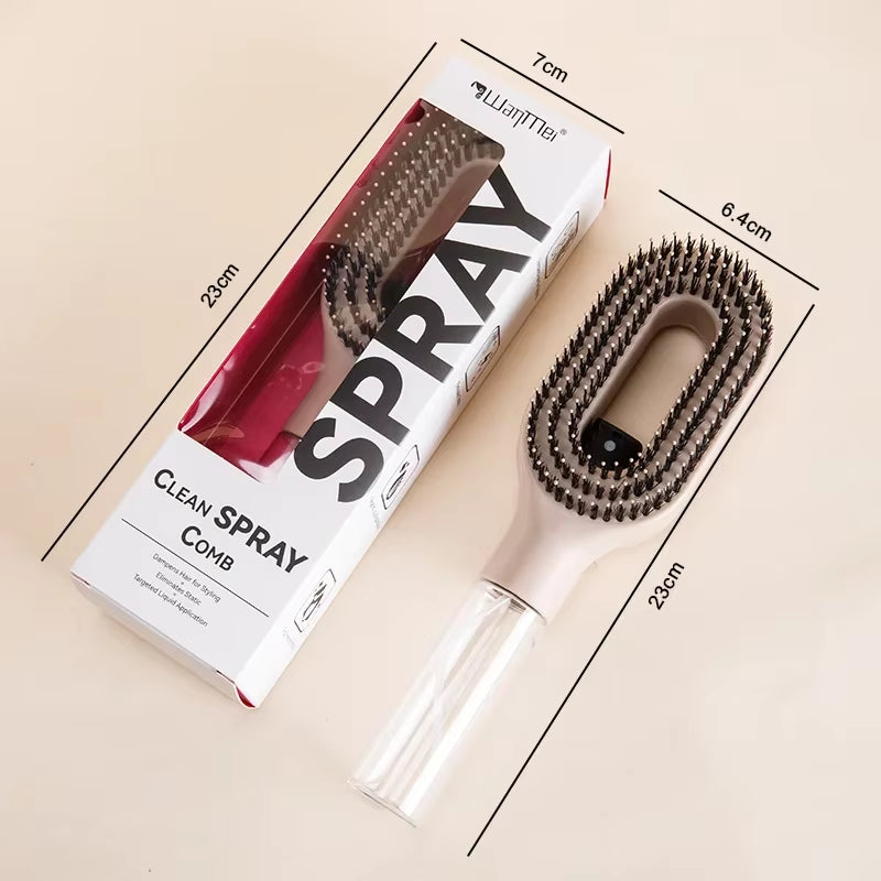 2In1 Sprayer Comb Detangling Scalp Massage Hairbrush with Spray Bottle Essential Oil Water Mist Spray Brush Anti-Static Autumn